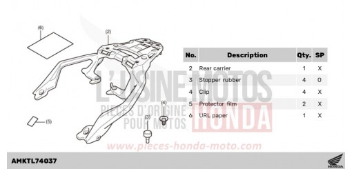 KIT,RR CARRIER (AL) *NH460M* NSS750R de 2024